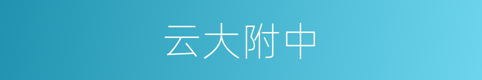 云大附中的同义词