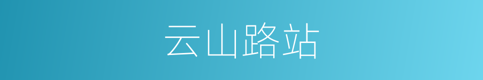 云山路站的同义词