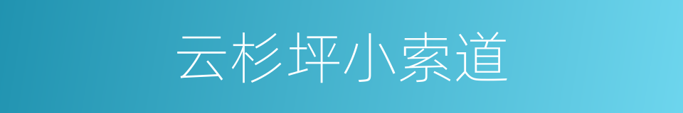 云杉坪小索道的同义词