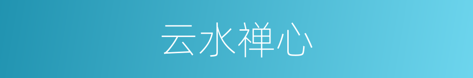 云水禅心的同义词