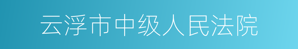 云浮市中级人民法院的同义词