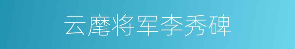 云麾将军李秀碑的同义词