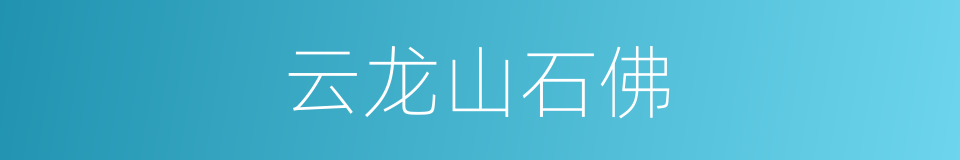 云龙山石佛的同义词