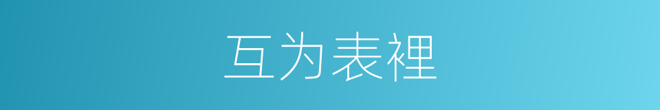 互为表裡的同义词