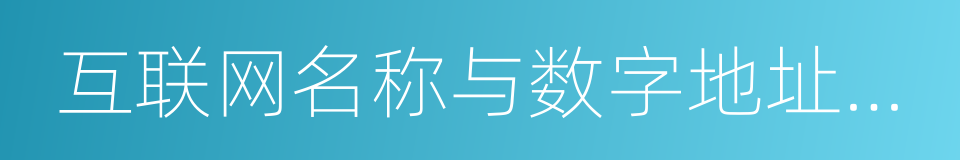 互联网名称与数字地址分配机构的同义词