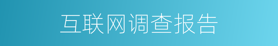互联网调查报告的同义词