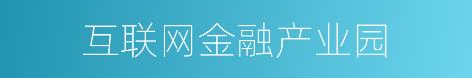 互联网金融产业园的同义词