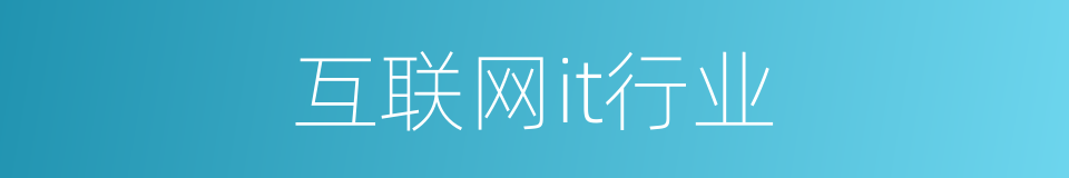 互联网it行业的同义词