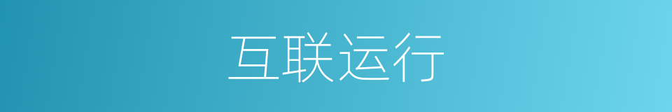 互联运行的同义词
