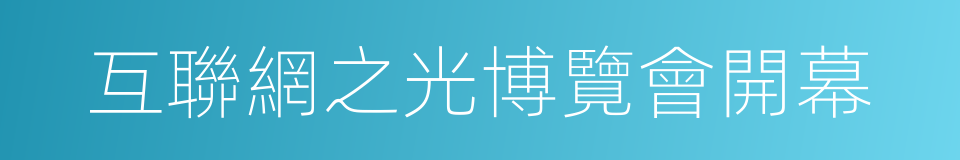 互聯網之光博覽會開幕的同義詞