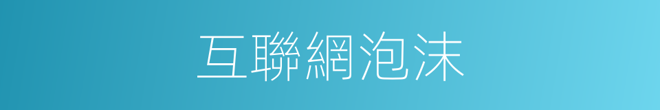 互聯網泡沫的同義詞