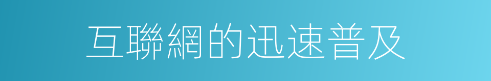 互聯網的迅速普及的同義詞