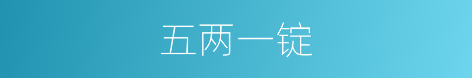 五两一锭的同义词