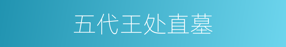 五代王处直墓的同义词