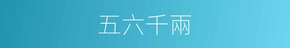 五六千兩的同義詞
