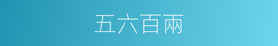 五六百兩的同義詞