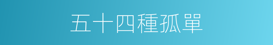 五十四種孤單的同義詞