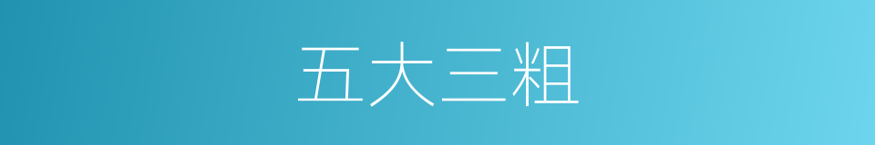 五大三粗的意思