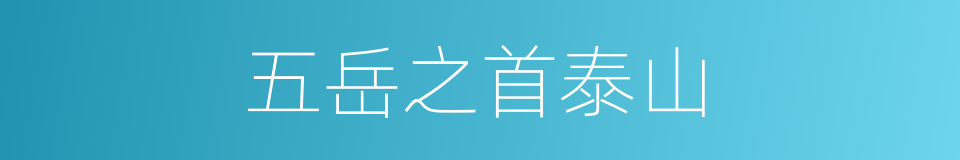 五岳之首泰山的同义词