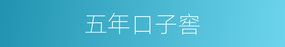 五年口子窖的同义词