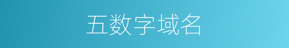 五数字域名的同义词