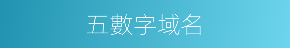 五數字域名的同義詞