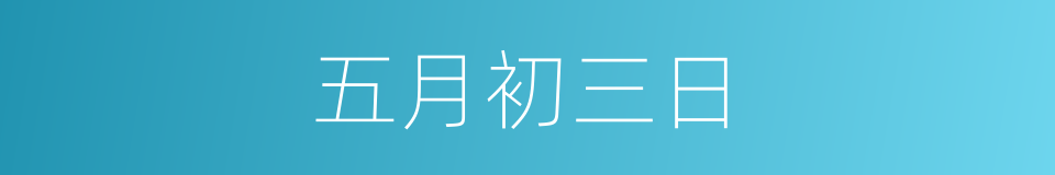 五月初三日的同义词