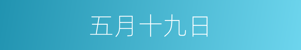 五月十九日的同义词