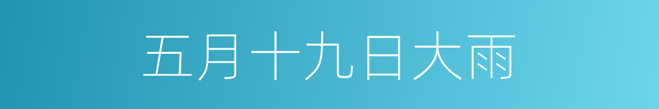 五月十九日大雨的同义词