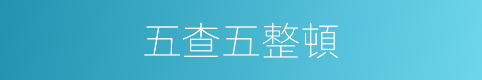 五查五整頓的同義詞