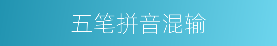 五笔拼音混输的同义词