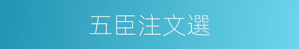 五臣注文選的同義詞