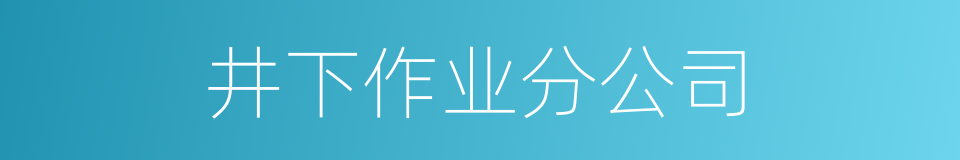 井下作业分公司的同义词