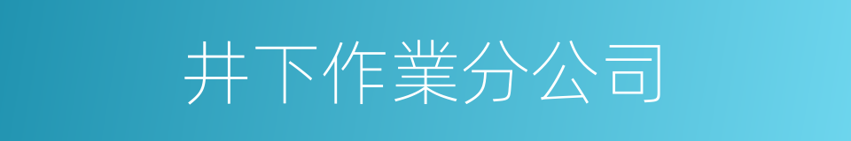 井下作業分公司的同義詞