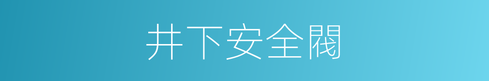 井下安全閥的同義詞
