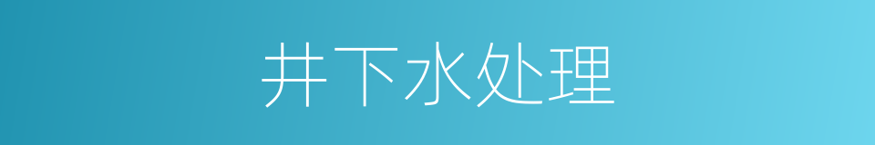 井下水处理的同义词