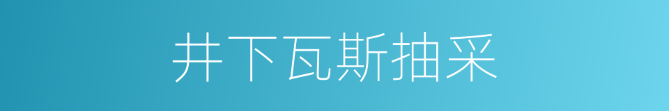 井下瓦斯抽采的同义词