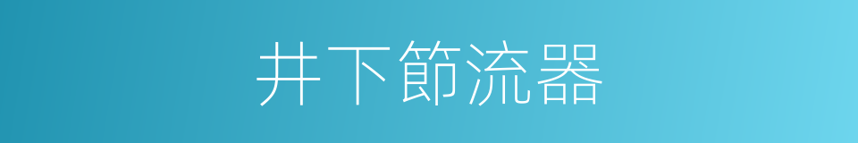 井下節流器的同義詞