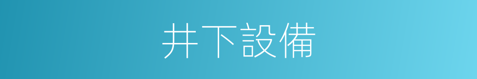 井下設備的同義詞