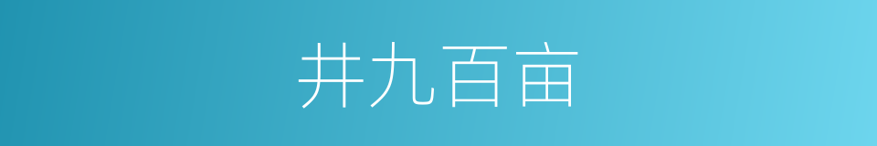 井九百亩的同义词