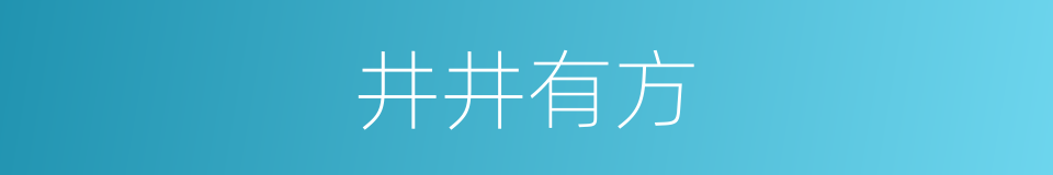 井井有方的意思