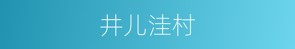 井儿洼村的同义词