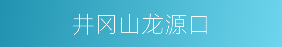 井冈山龙源口的同义词