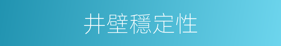 井壁穩定性的同義詞