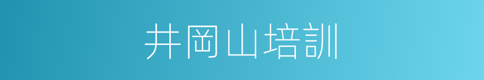 井岡山培訓的同義詞