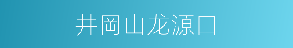 井岡山龙源口的同義詞