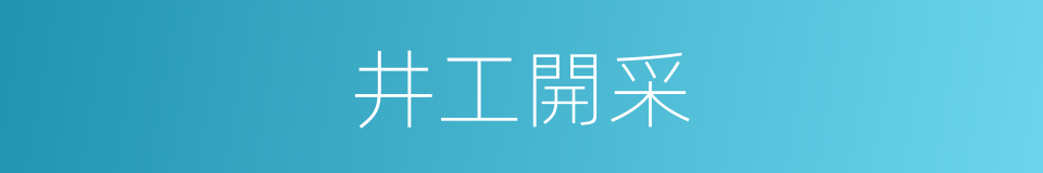井工開采的同義詞