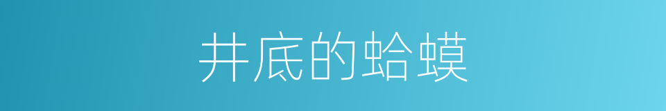 井底的蛤蟆的同义词