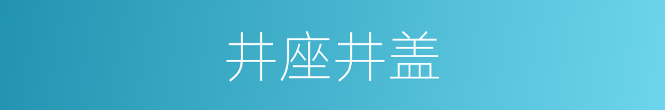 井座井盖的同义词