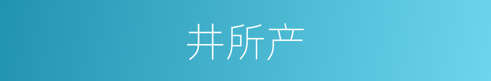 井所产的同义词